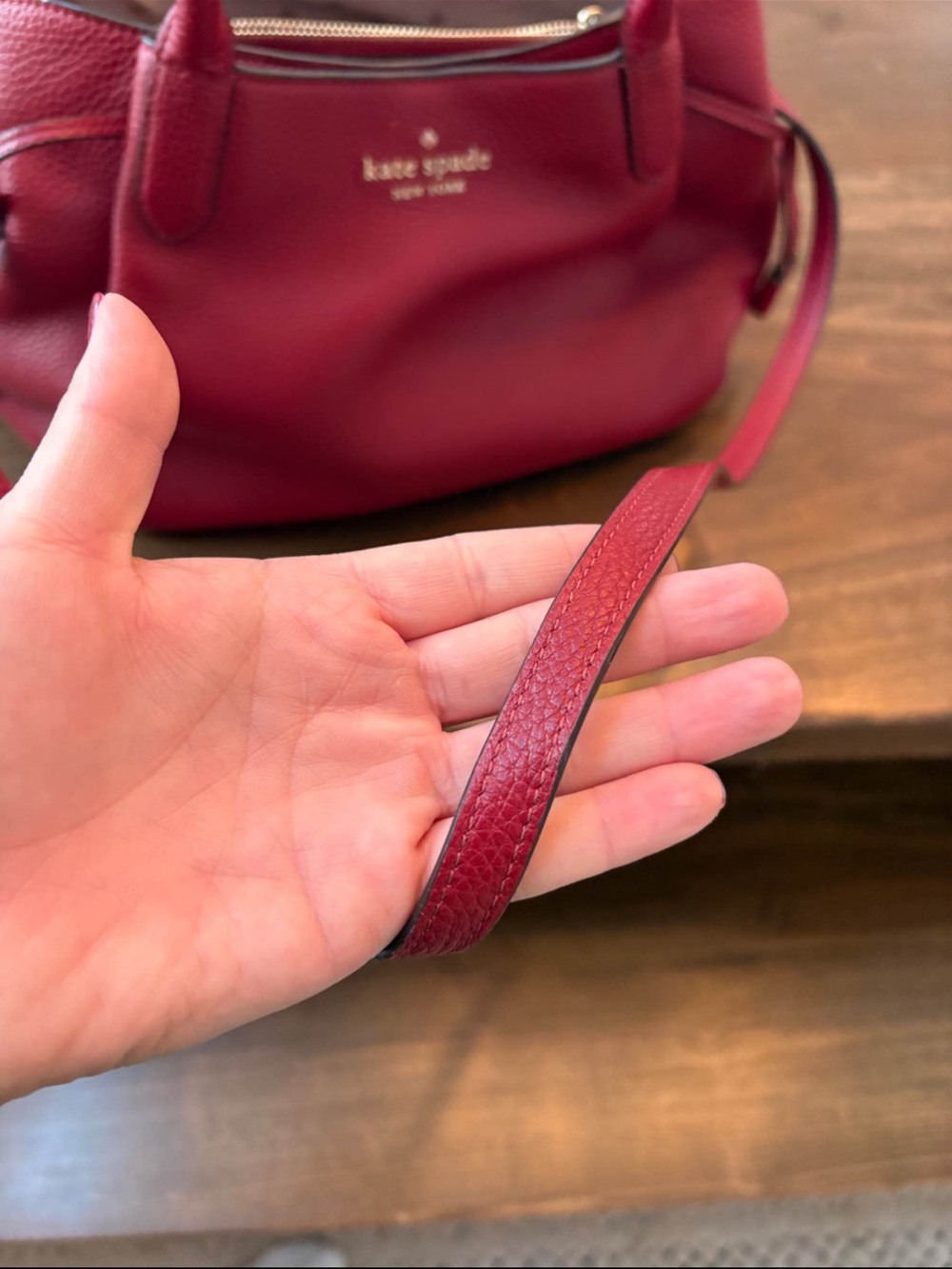 kate spade Red Pebbled Leather Dumpling Bag - Picture 4 of 5